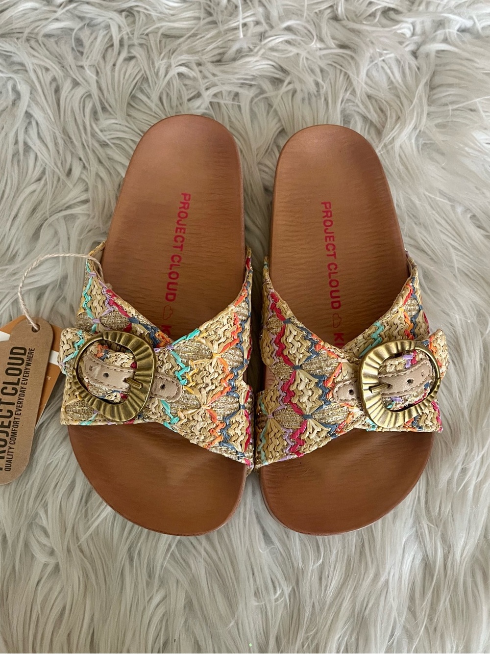 {Project Cloud} Kids Beaming Slip-On Slide Sandals - Youth 13 - NWT